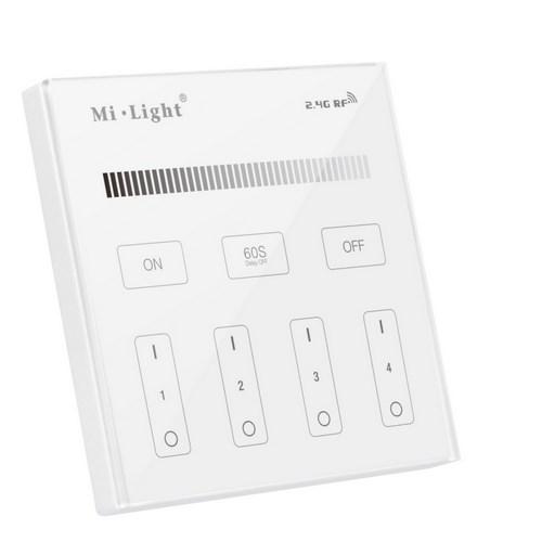LED21 Nástěnný RF ovladač Mi-Light T1 pro jednobarevné LED pásky 4 okruhy, zápustný